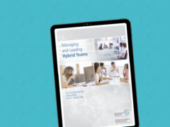Managing and Leading Hybrid Teams on a tablet
